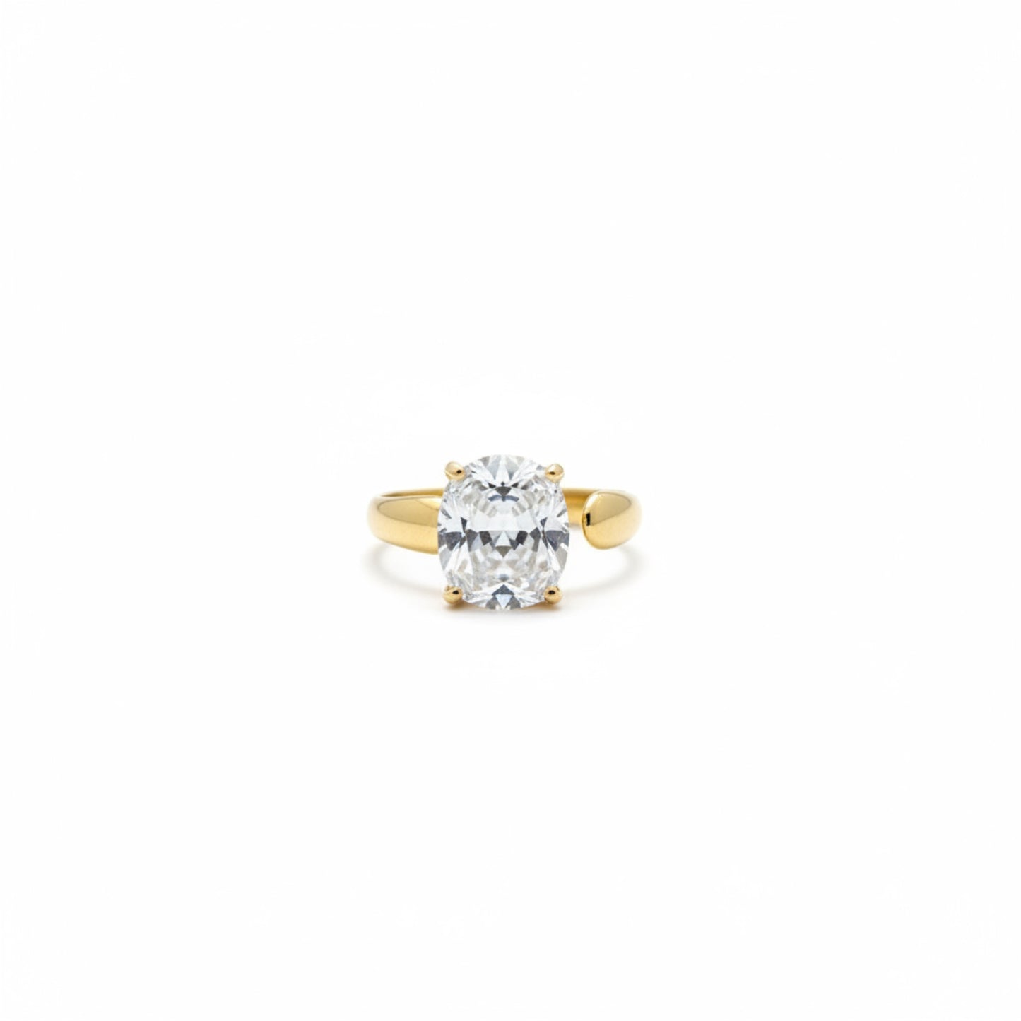OVAL CRYSTAL SOLITAIRE RING EU 55/ US 7.5