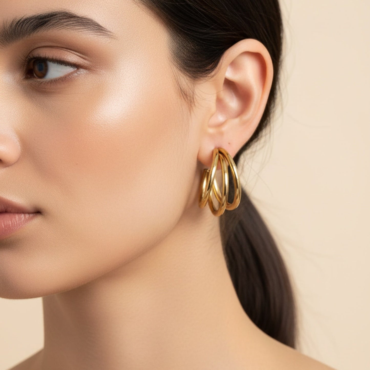 TRIPLE WIRE HOOP EARRINGS