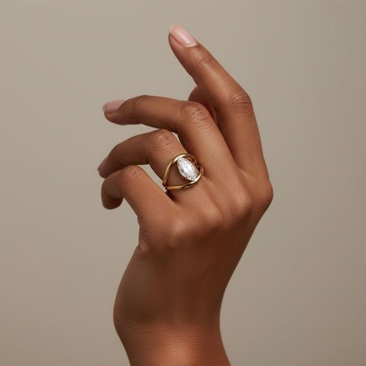 MARQUISE CRYSTAL ORBIT RING EU 57/ US 8