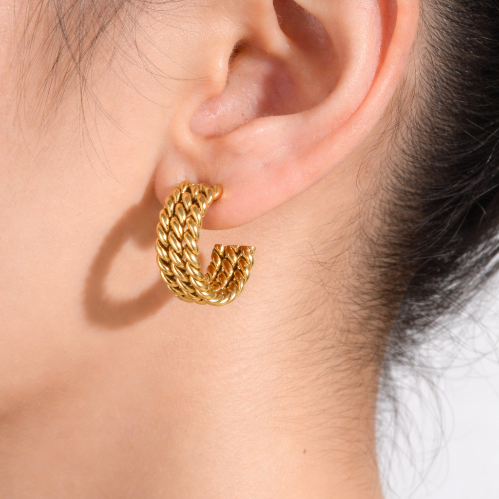 TWISTED ROPE HOOP EARRINGS