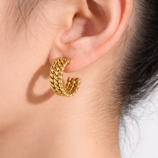 TWISTED ROPE HOOP EARRINGS