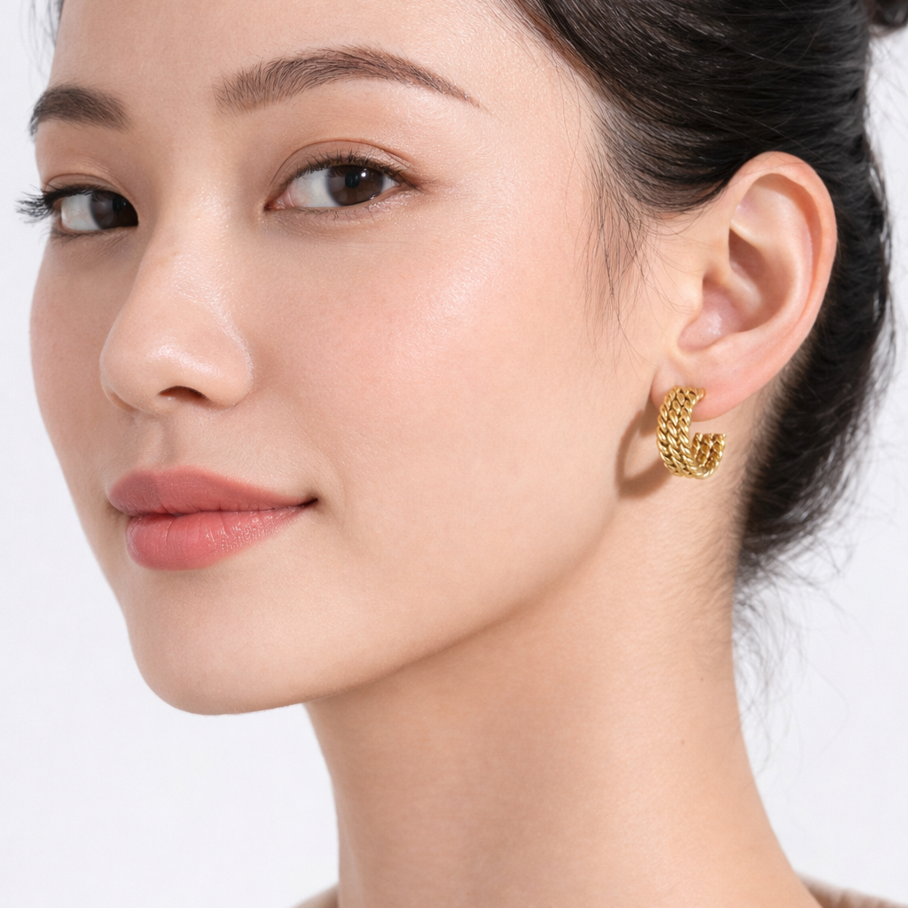 TWISTED ROPE HOOP EARRINGS