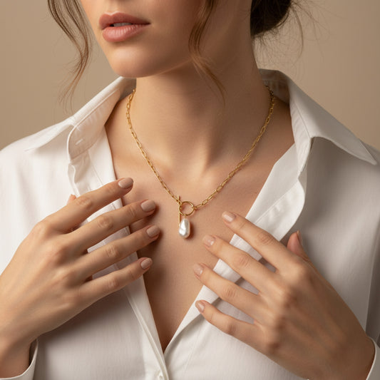 BAROQUE PEARL CHAIN NECKLACE