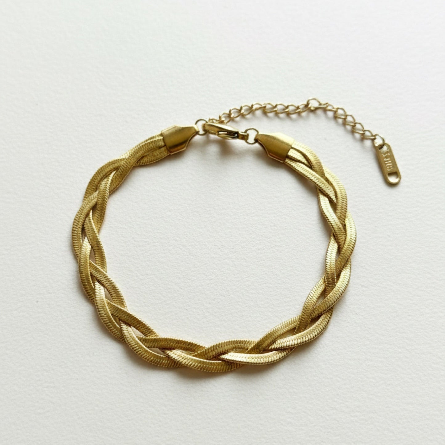 BRAIDED HERRINGBONE CHAIN BRACELET