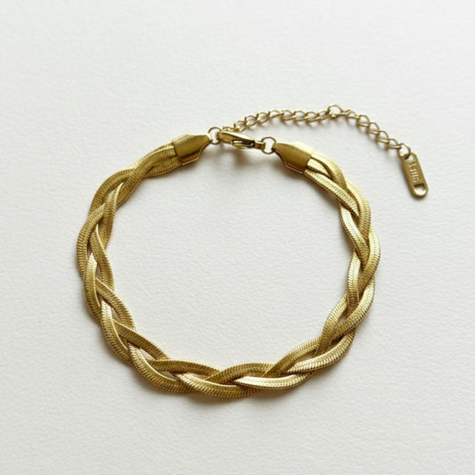 BRAIDED HERRINGBONE CHAIN BRACELET