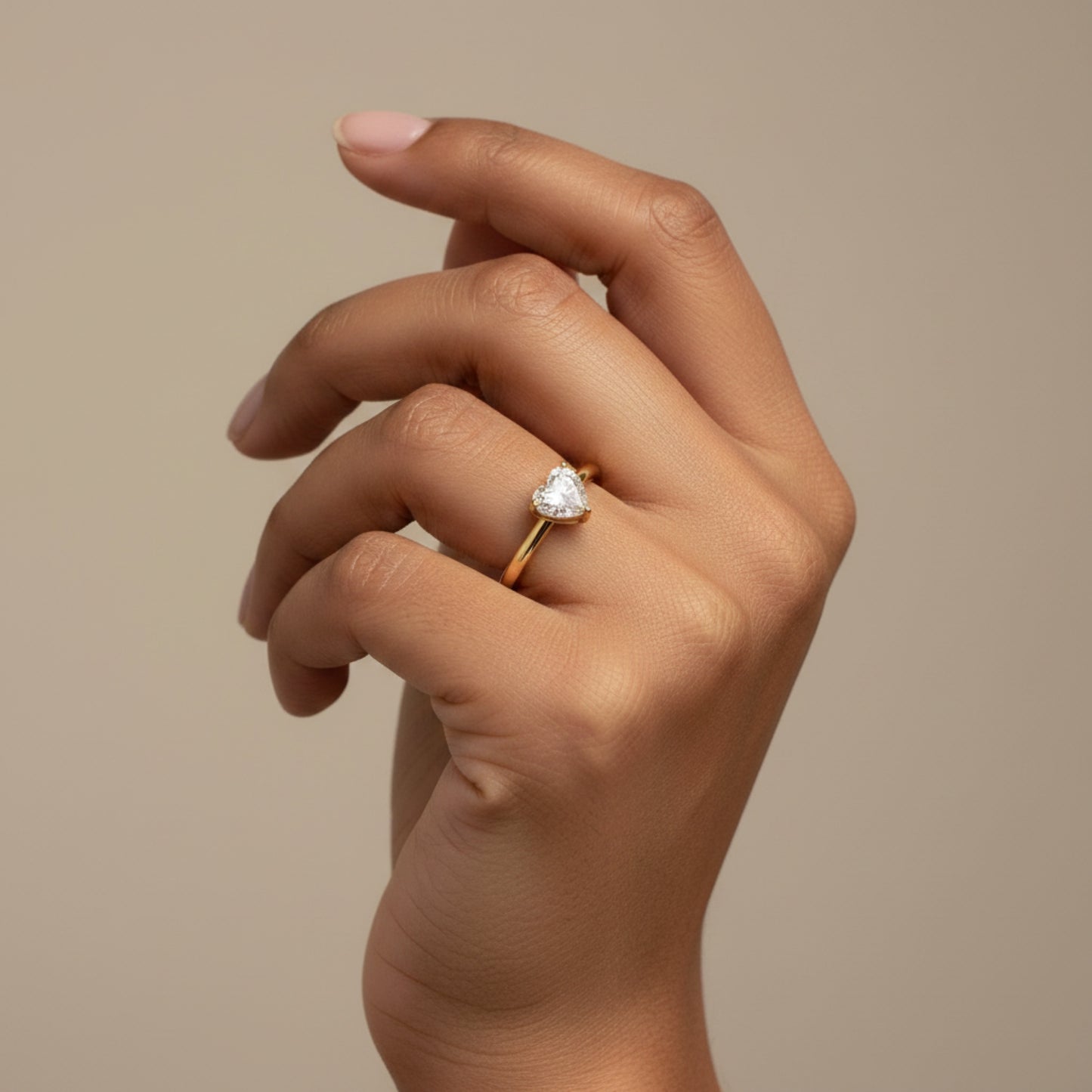 HEART ZIRCONIA SOLITAIRE RING